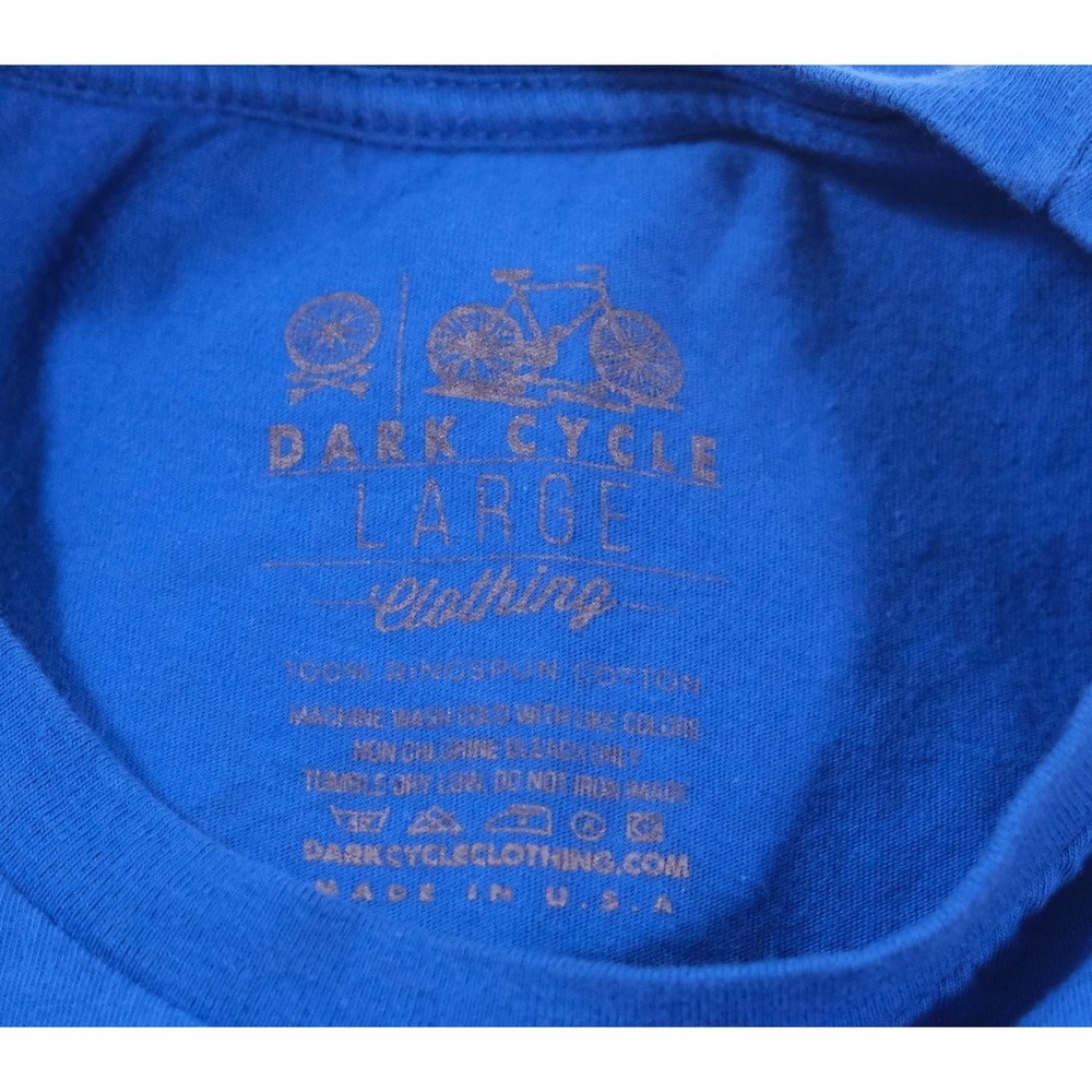 Dark Cycle Clothing T-Shirt Men Large Blue Alligator Riding Bicycle Graphic Tee - Picture 7 of 7